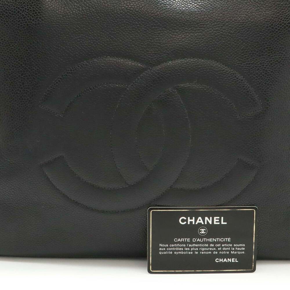 CHANEL Black Caviar Leather Logo Shoulder Bag - Picture 10 of 10